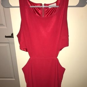 RED CUT OUT DRESS